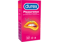 Durex Pleasuremax kondom s vroubky a výstupky pro stimulaci obou partnerů nominální šířka: 56 mm 12 kusů