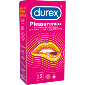 Durex Pleasuremax kondom s vroubky a výstupky pro stimulaci obou partnerů nominální šířka: 56 mm 12 kusů