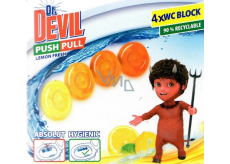 Dr. Devil Lemon Fresh Push Pull WC blok bez košíku 4 x 20 g