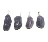 Lepidolit Troml přívěsek přírodní kámen, M cca 3 - 4 cm, 1 kus, amulet sportovců