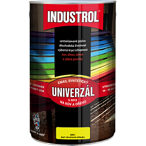 Industrol S2013 univerzál lesk vrchní barva na kov a dřevo, 6201 žluť chromová střední, 4 l Industrol S2013 univerzál lesk vrchní barva na kov a dřevo, 6201 žluť chromová střední, 4 l
