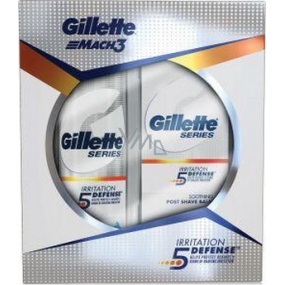 Gillette Mach3 Irritation 5 Defense gel 200 ml + balzám 50 ml, kosmetická sada, pro muže