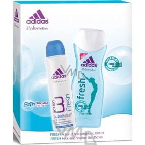 Adidas Action 3 Fresh deodorant antiperspirant sprej 150 ml + Fresh sprchový gel 250 ml, dárková sada