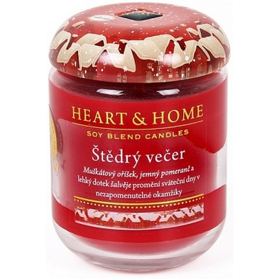 Heart & Home Štědrý večer Sojová vonná svíčka střední hoří až 30 hodin 110 g