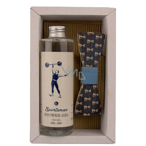 Bohemia Gifts Sportsman sprchový gel 250 ml + dřevěný motýlek, pro muže kosmetická sada