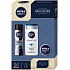 Nivea Men Skin Diver Sensitive sprchový gel 250 ml + Black & White Invisible Fresh antiperspirant sprej 150 ml + krém 30 ml, kosmetická sada