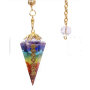 Orgonit amulet, Kyvadlo generátor energie 7 čaker, cca 4,2 x 1,9 cm, + řetízek 20 cm 1 kus