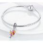 Charm Sterlingové stříbro 925 Kytice květů, tulipány, přívěsek na náramek květina