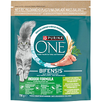 Purina ONE Bifensis Indoor granule pro kočky s krůtou a obilovinami 750g