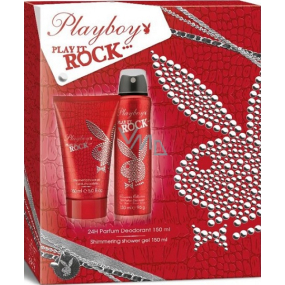 Playboy Play It Rock deodorant sprej 150 ml + sprchový gel 150 ml, kosmetická sada