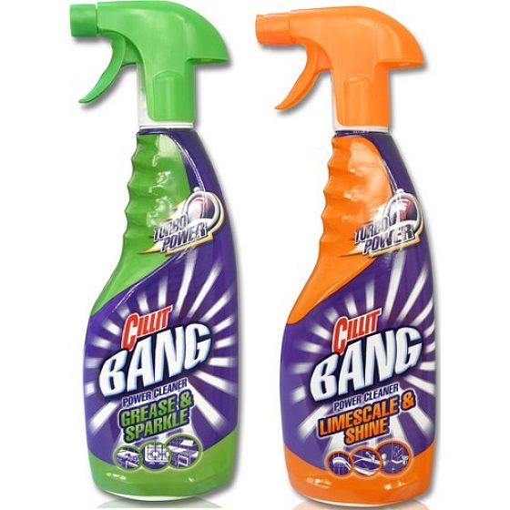 Cillit Bang Power Cleaner proti mastnotě a pro větší lesk 750 ml + Power Cleaner proti vodnímu kameni a pro větší lesk 750 ml