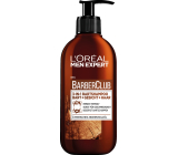 Loreal Paris Men Expert BarberClub Beard Face & Hair Wash 3v1 gel pro denní peči o tvář, vousy a vlasy dávkovač 200 ml