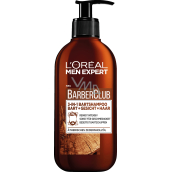 Loreal Paris Men Expert BarberClub Beard Face & Hair Wash 3v1 gel pro denní peči o tvář, vousy a vlasy dávkovač 200 ml