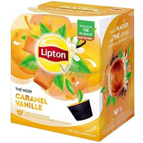 Lipton Black Tea Caramel & Vanilla - Karamel a vanilka aromatizovaný černý čaj kapsle Dolce Gusto 12 kusů 33,6 g
