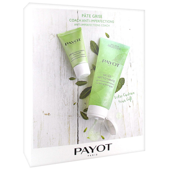 Payot Pate Grise Nettoyante čisticí gel 200 ml + Payot Pate Grise Moisturising Matifying Care hydratační a matující pleťový krém pro ženy 50 ml, kosmetická sada 2019