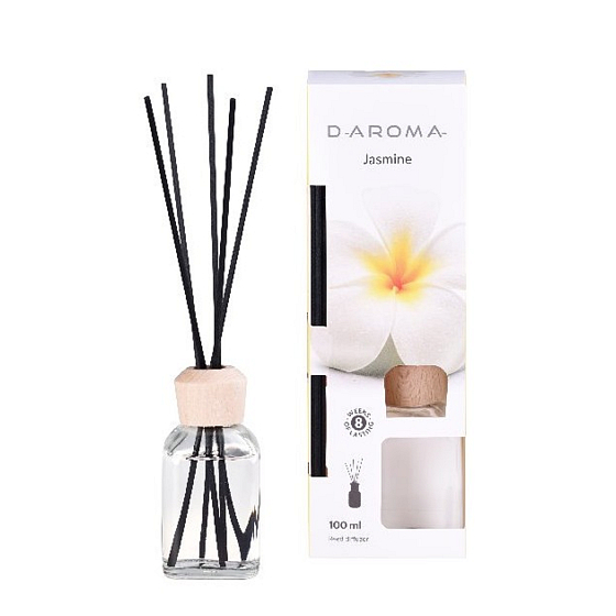 D-Aroma- Jasmine - Jasmín aroma difuzér s tyčinkami pro postupné uvolňování vůně 100 ml