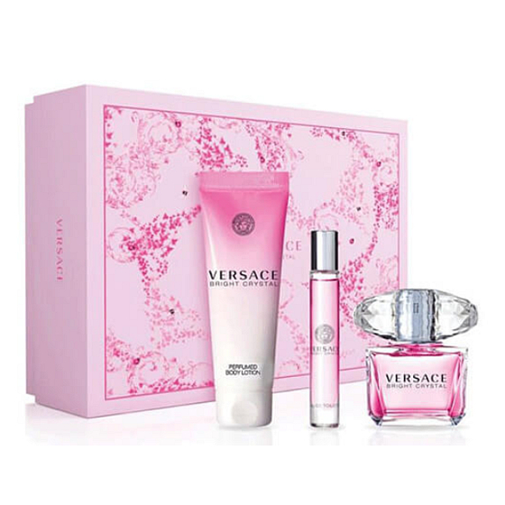 Versace Bright Crystal toaletní voda pro ženy 90 ml + sprchový gel 150 ml + toaletní voda 10 ml, dárková sada