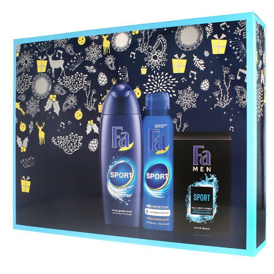 Fa Men Sport sprchový gel 250 ml + deodorant sprej 150 ml + voda po holení 100 ml, kosmetická sada