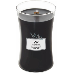 WoodWick Black Peppercorn - Černé zrnko pepře vonná svíčka s dřevěným knotem a víčkem sklo velká 609 g