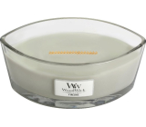 WoodWick Fireside - Oheň v krbu vonná svíčka s dřevěným širokým knotem a víčkem sklo loď 453 g