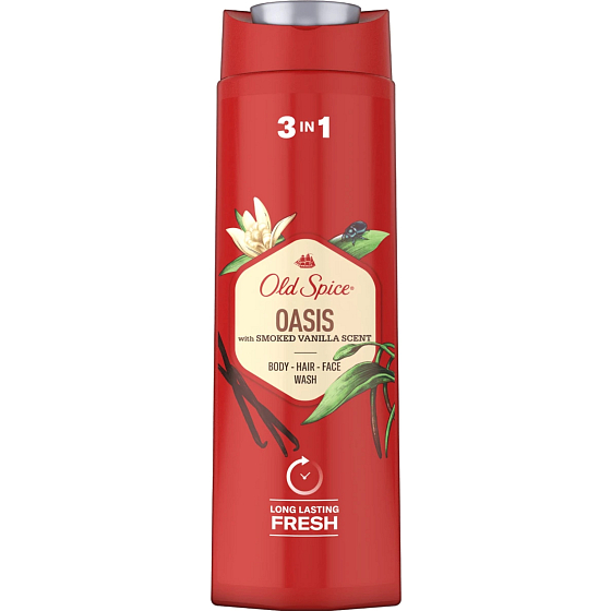 Old Spice Oasis 3v1 sprchový gel na obličej, tělo a šampon pro muže 400 ml