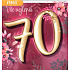 Nekupto přání Výročí 70 let 150 x 150 mm Vše nejlepší fialové