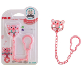 Baby Farlin Pacifier Clip řetízek na šidítko Myška růžová pro děti 0+ měsíců