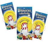 Bohemia Gifts Vánoční interaktivní čokoláda s přáním Sněhulák 100 g
