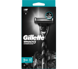 Gillette Mach3 Charcoal holící stojek + náhradní hlavice 2 kusy pro muže