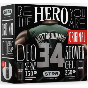 Str8 Original sprchový gel pro muže 250 ml + deodorant sprej 150 ml, kosmetická sada
