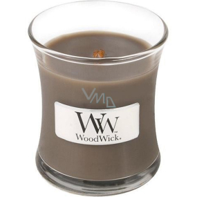 WoodWick Sand & Driftwood - Písek a naplavené dřevo vonná svíčka s dřevěným knotem a víčkem sklo malá 85 g