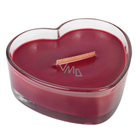 WoodWick Currant - Rybíz vonná svíčka s širokým dřevěným širokým knotem a víčkem sklo srdce 323 g