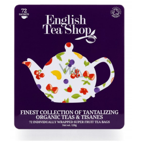 English Tea Shop Bio Prémiová kolekce ovocných a bylinkových čajů 72 kusů bioodbouratelných nálevových sáčků, 9 příchutí, 108 g, dárková kazeta