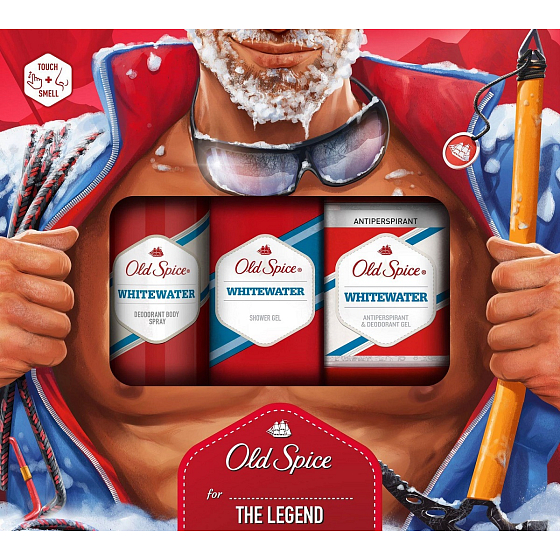 Old Spice White Water sprchový gel 250 ml + deodorant sprej 150 ml + antiperspirant stick 70 ml, kosmetická sada pro muže