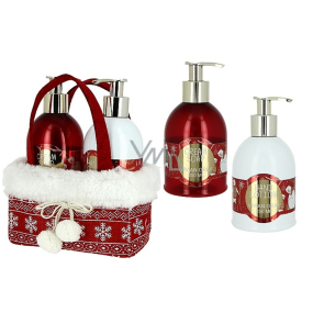 Vivian Gray Red Christmas luxusní tekuté mýdlo 250 ml + mléko na ruce 250 ml, kosmetická sada