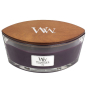 WoodWick Fig - Fík vonná svíčka s dřevěným širokým knotem a víčkem sklo loď 453 g