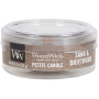 WoodWick Sand & Driftwood - Písek a naplavené dřevo vonná svíčka s dřevěným knotem petite 31 g