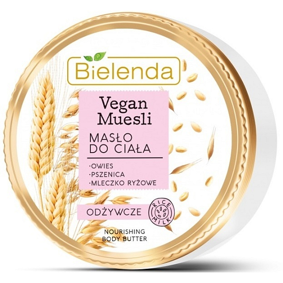Bielenda Vegan Muesli Pšenice + Oves + Rýžové mléko vyživující tělové máslo 250 ml