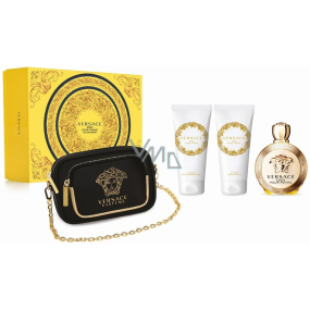 Versace Eros pour Femme parfémovaná voda 100 ml + tělové mléko 100 ml + sprchový gel 100 ml + dámská kabelka, dárková sada pro ženy