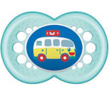 Mam Night silikonové ortodontické šidítko 6+ měsíců Tyrkysový s autobusem 1 kus