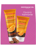 Dermacol Aroma Moment Belgian Chocolate - Belgická čokoláda sprchový gel 250 ml + tělový peeling 150 ml, kosmetická sada pro ženy