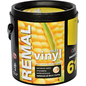 REMAL Vinyl Color mat omyvatelná barva na zeď, 610 pastelově žlutá, 3,2 kg REMAL Vinyl Color mat omyvatelná barva na zeď, 610 pastelově žlutá, 3,2 kg