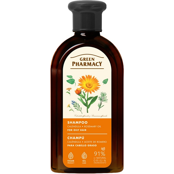 Green Pharmacy šampon na mastné vlasy s měsíčkem a rozmarýnem 350 ml