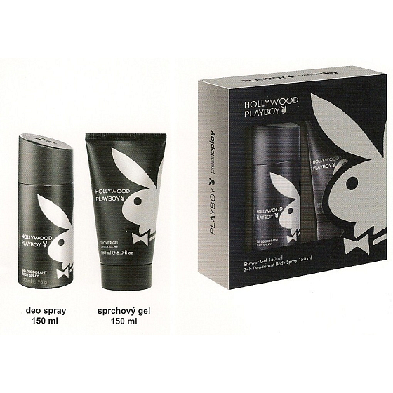 Playboy Hollywood deodorant sprej 150 ml + sprchový gel 150 ml, kosmetická sada