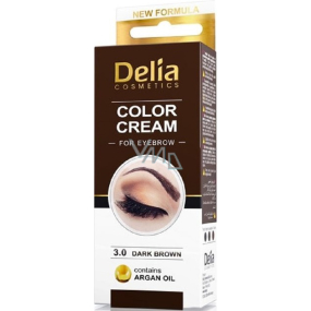 Delia Cosmetics Color Cream barvící krém na obočí 3.0 Tmavě hnědá 15 ml + 15 ml