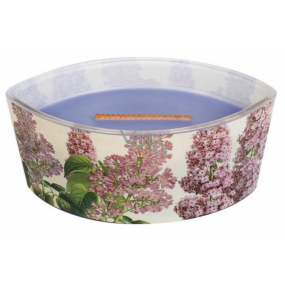 WoodWick Decal Lilac - Šeřík vonná svíčka s dřevěným širokým knotem a víčkem sklo loď 453 g