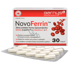 Barnys NovoFerrin zdroj unikátní formy liposomálního železa a vitaminu C a D 30 kapslí