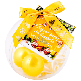 NeoCos Ananas a Lilie olejové perly do koupele žluté 5 kusů, dárkové balení