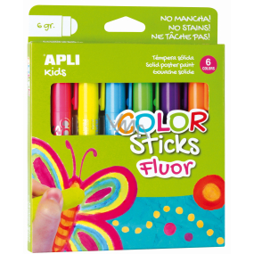 Apli Color Sticks temperové barvy suché neonové 6 x 6 g, sada