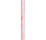 Nekupto Dárkový balicí papír 70 x 150 cm Růžový se srdíčky